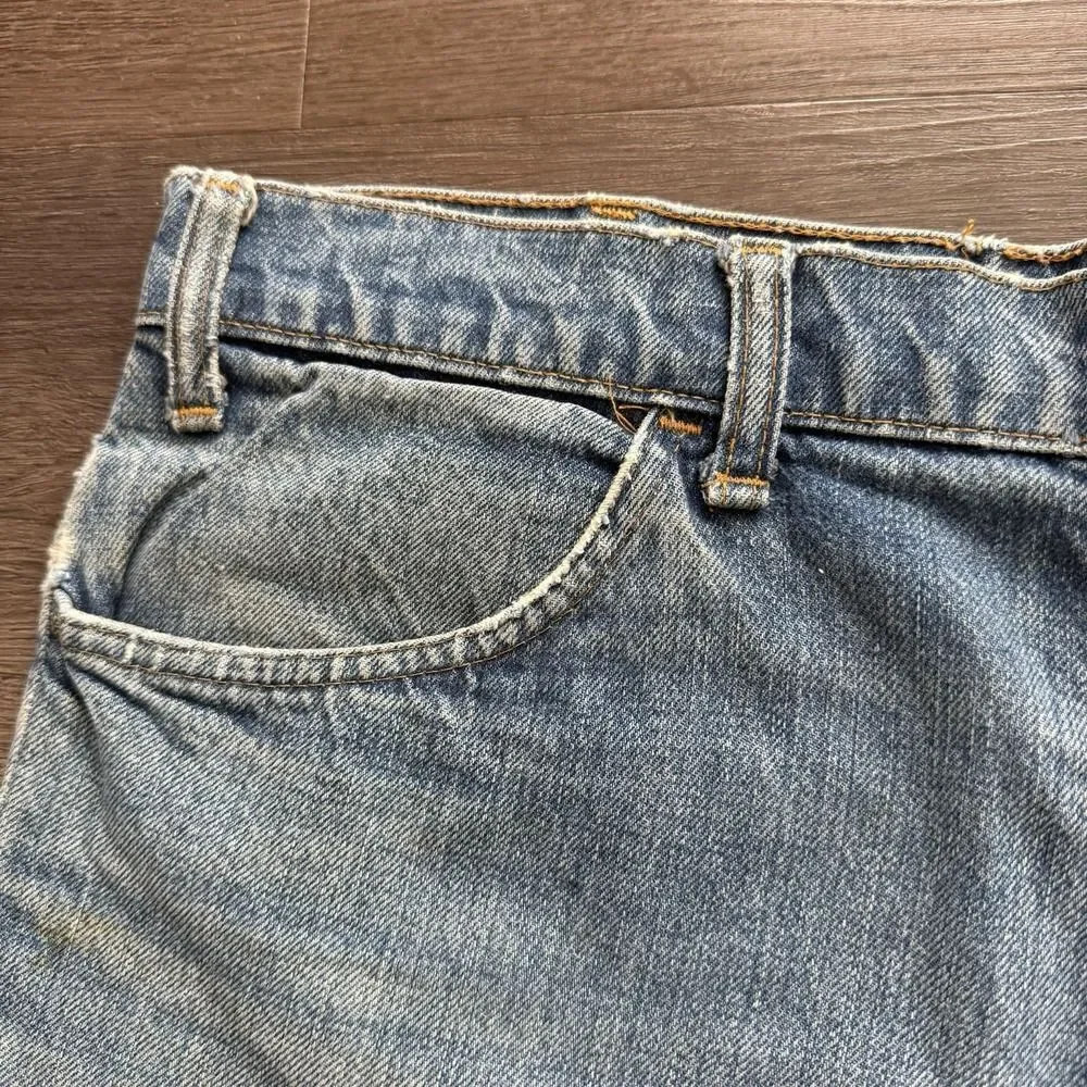 Vintage Levis Big E Jeans Shorts Mens 34 Blue Denim Orange‎ Tab Cut Off Jorts 6